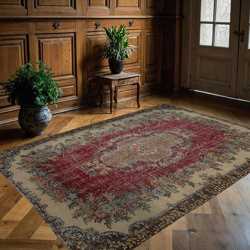 El Dokuma Vintage Halı - 146 cm x 242 cm - K0089970