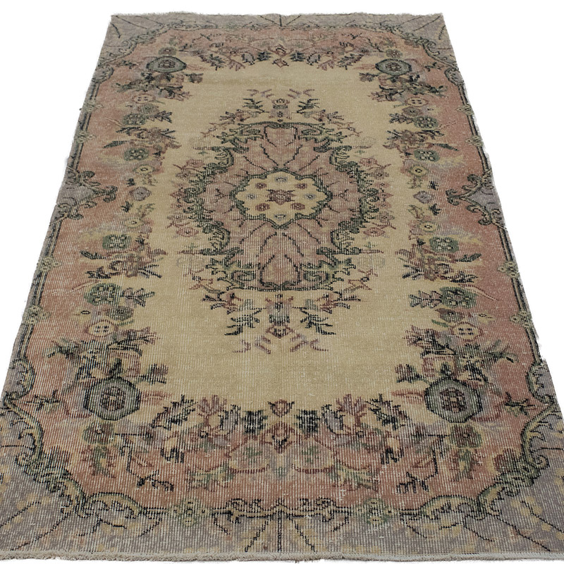 Alfombra Vintage Turca Anudada a Mano - 104 cm x 204 cm - K0089971