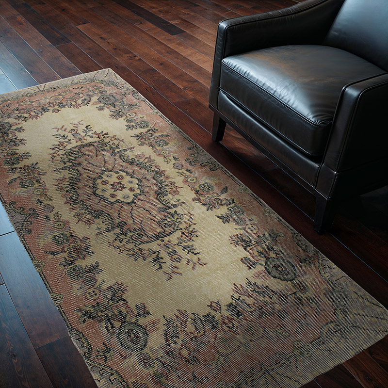 Alfombra Vintage Turca Anudada a Mano - 104 cm x 204 cm - K0089971