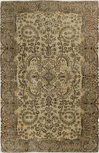 Vintage Turkish Hand-Knotted Rug - 5' 7" x 8' 6" (67" x 102")