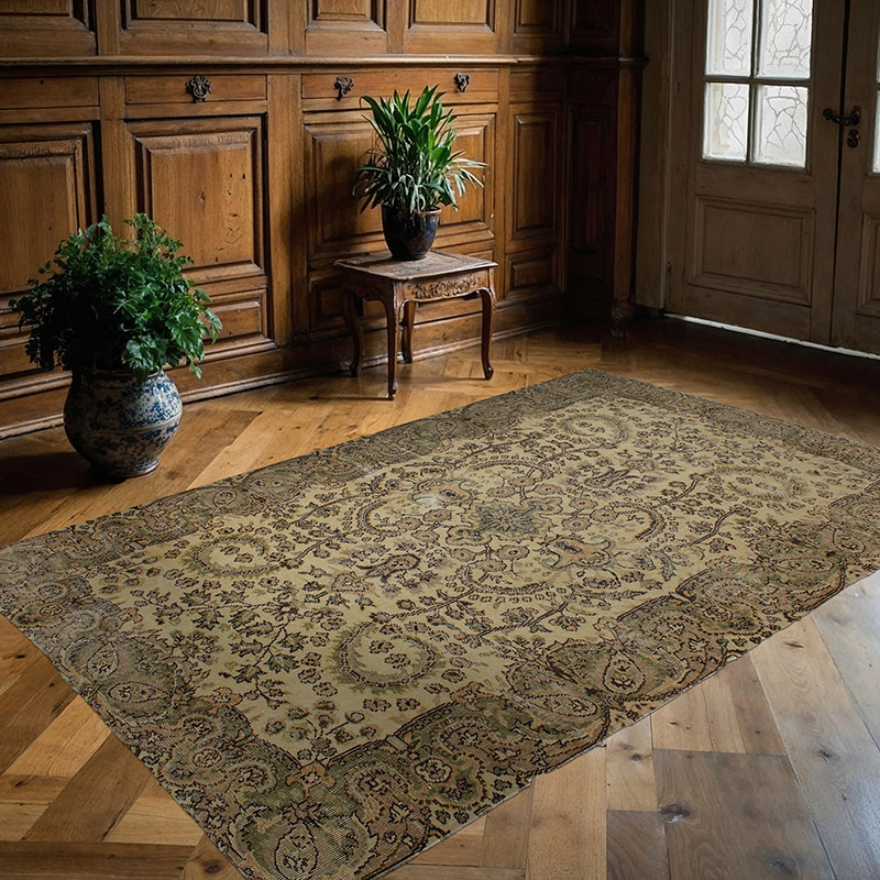 Vintage Turkish Hand-Knotted Rug - 5' 7" x 8' 6" (67" x 102") - K0089979