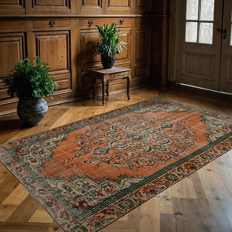 Vintage Turkish Hand-Knotted Rug - 5' 1" x 7' 10" (61" x 94") - K0089984