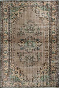 Vintage Turkish Hand-Knotted Rug - 6' 4" x 9' 5" (76" x 113")
