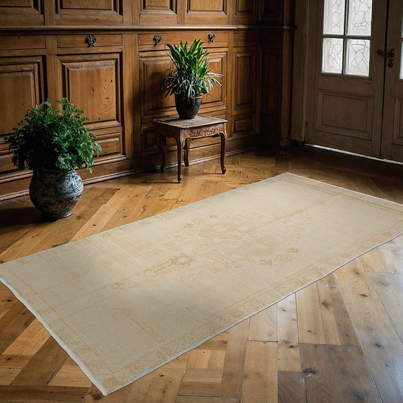 Alfombra Vintage Turca Anudada a Mano - 116 cm x 228 cm - K0090583