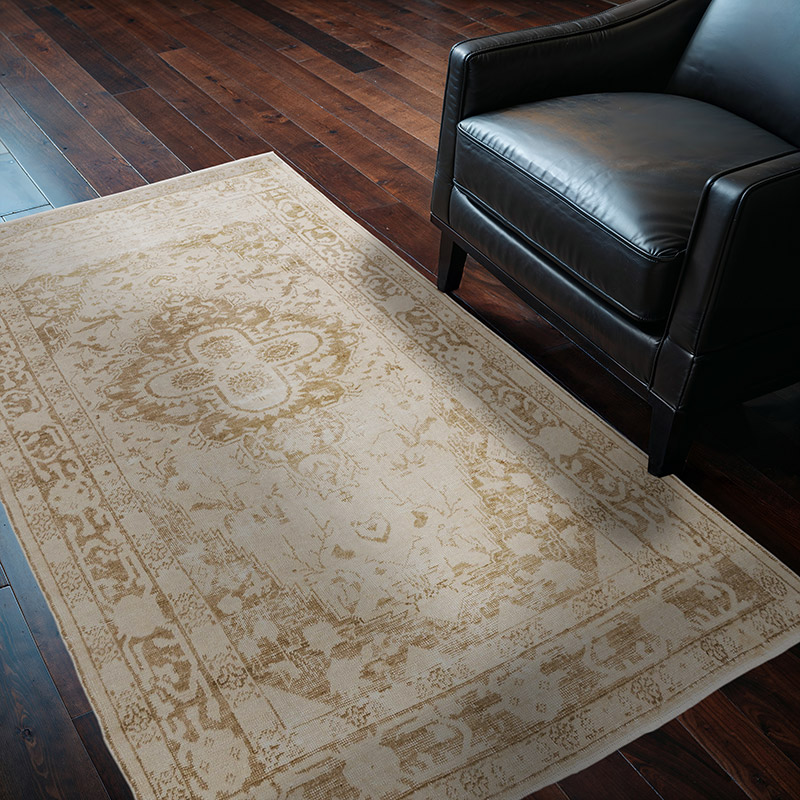 Vintage Turkish Hand-Knotted Rug - 4' 2" x 6'  (50" x 72") - K0090585