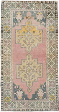 Vintage Turkish Hand-Knotted Rug - 4' 8" x 8' 11" (56" x 107")