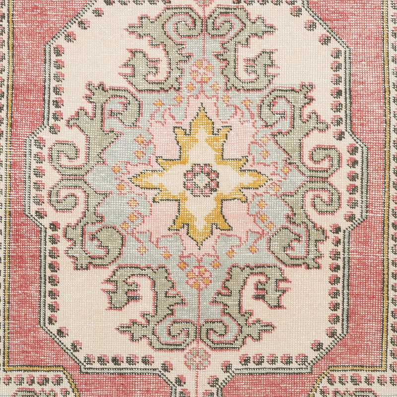 Alfombra Vintage Turca Anudada a Mano - 126 cm x 227 cm - K0090607