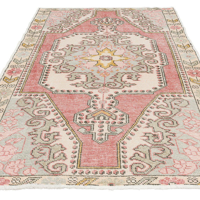 Alfombra Vintage Turca Anudada a Mano - 126 cm x 227 cm - K0090607