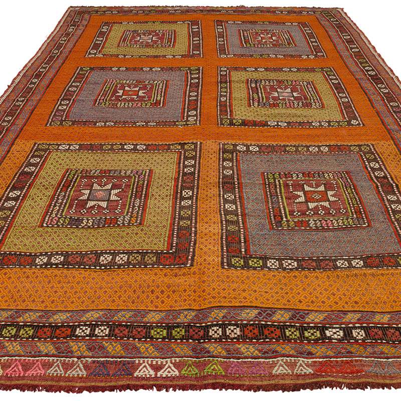 Vintage Fethiye Jijim Rug - 6' 2" x 11' 8" (74" x 140") - K0090639