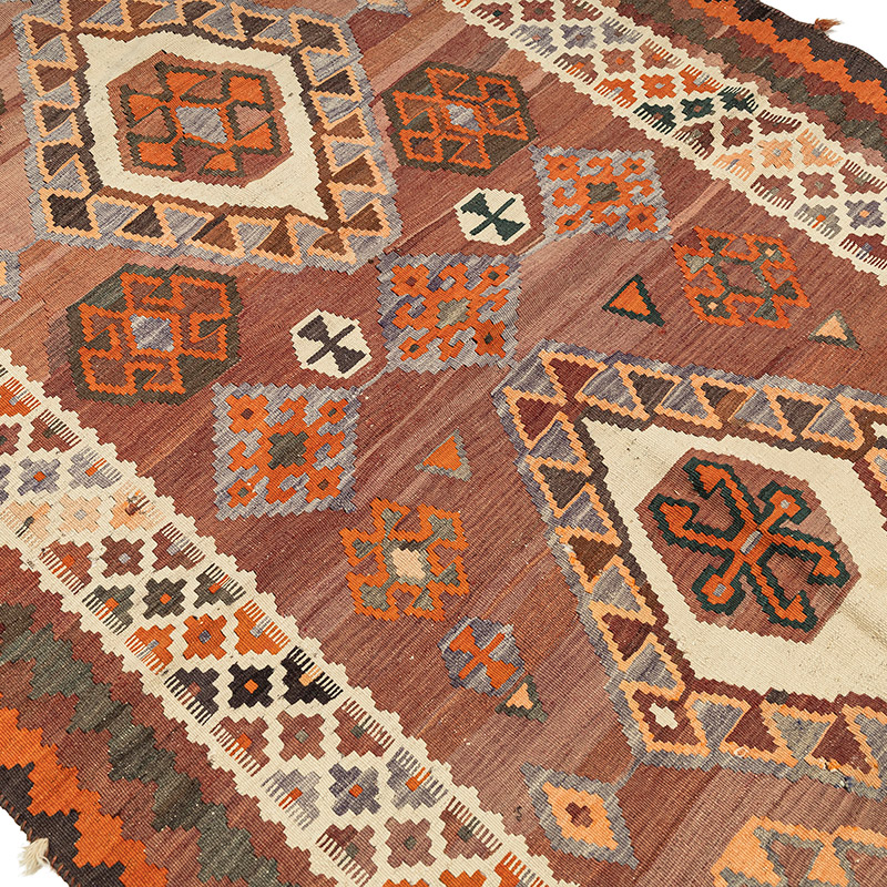 Vintage Hakkari Kilim Rug - 5'  x 8' 10" (60" x 106") - K0090679