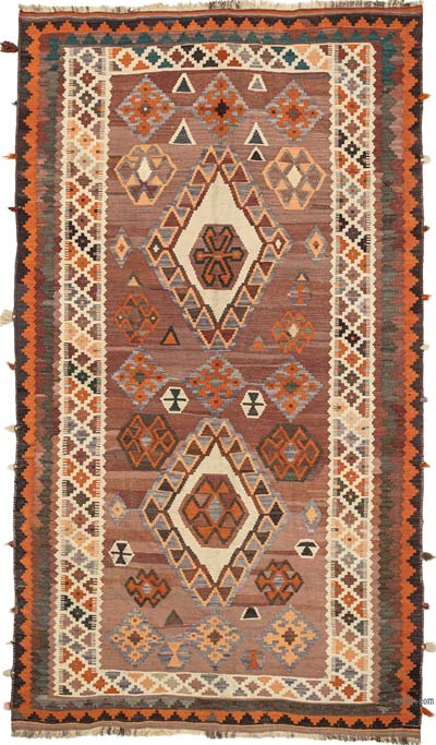 Vintage Hakkari Kilim Rug - 5'  x 8' 10" (60" x 106")