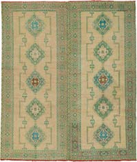 Vintage Turkish Hand-Knotted Rug - 9' 5" x 11' 2" (113" x 134")