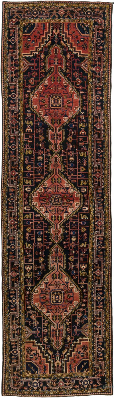 Vintage Oriental Hand-Knotted Runner