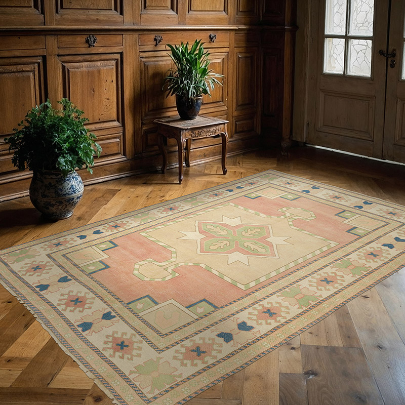 Vintage Turkish Hand-Knotted Rug - 5' 7" x 8' 2" (67" x 98") - K0090741