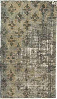 Over-dyed Vintage Hand-Knotted Turkish Rug - 4' 3" x 7' 5" (51" x 89")