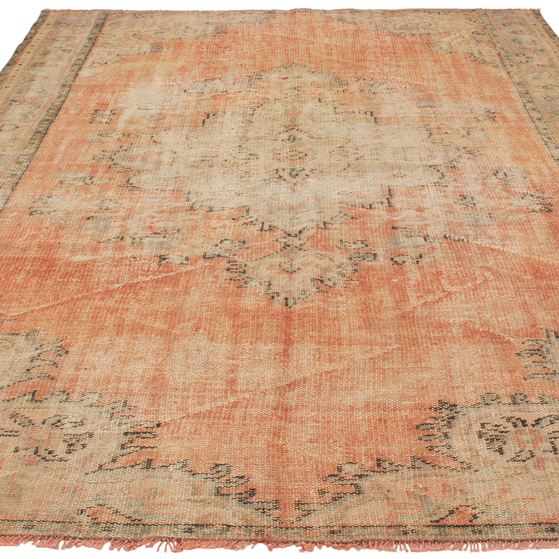 Alfombra Vintage Turca Anudada a Mano - 184 cm x 264 cm - K0090747