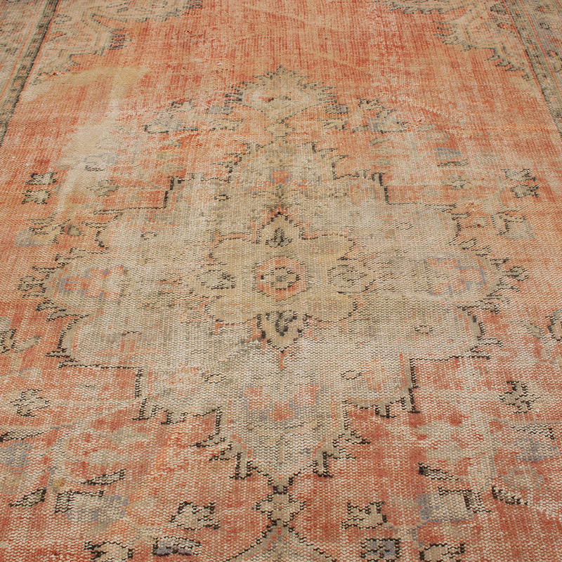 Alfombra Vintage Turca Anudada a Mano - 184 cm x 264 cm - K0090747