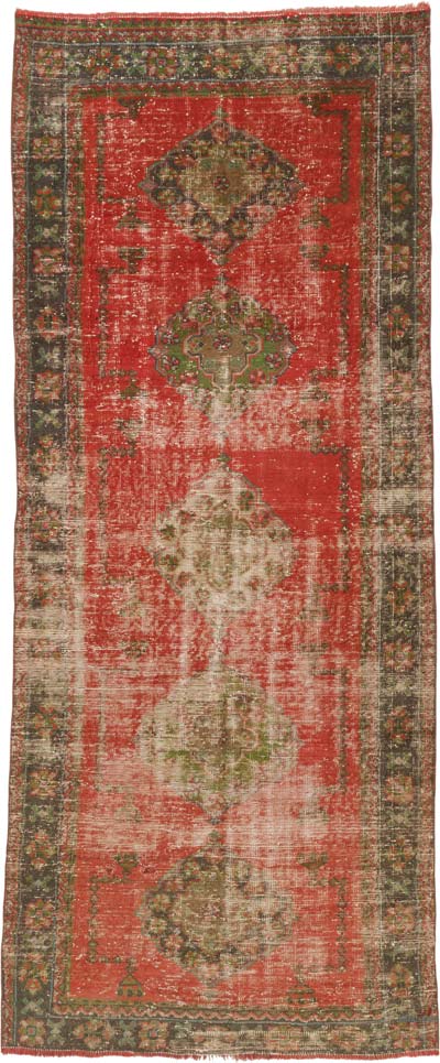 Vintage Turkish Hand-Knotted Runner - 4' 5" x 10' 5" (53" x 125")