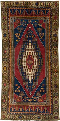 Alfombra Vintage Turca Anudada a Mano - 133 cm x 271 cm