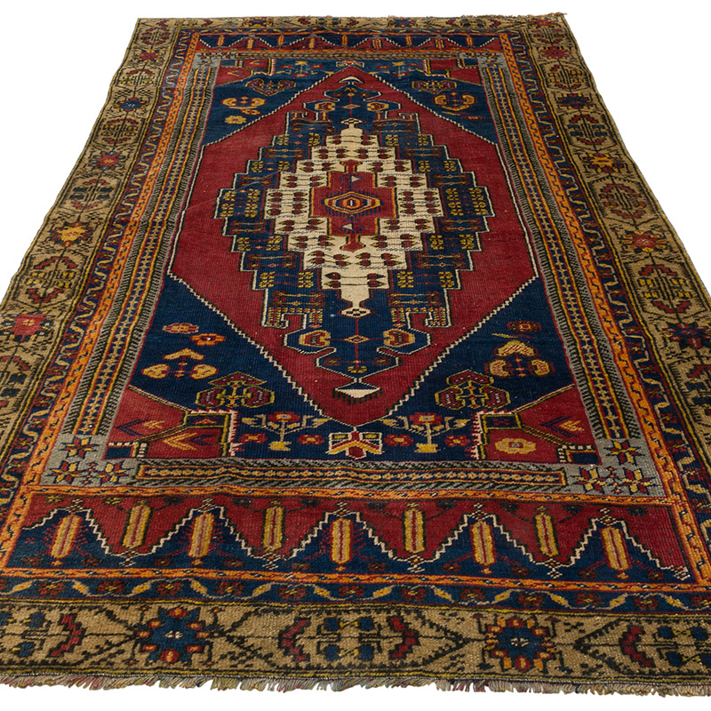 Alfombra Vintage Turca Anudada a Mano - 133 cm x 271 cm - K0090764