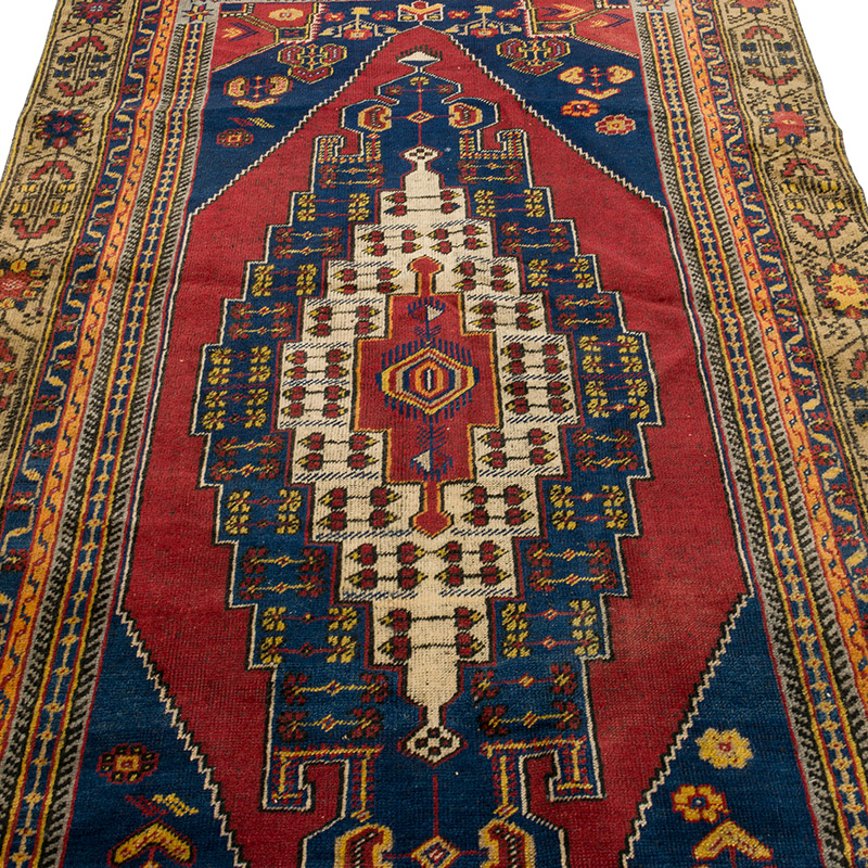 Alfombra Vintage Turca Anudada a Mano - 133 cm x 271 cm - K0090764