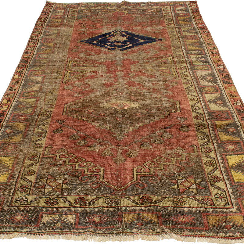 Antique Turkish Hand-Knotted Rug - 4' 1" x 8' 11" (49" x 107") - K0090769