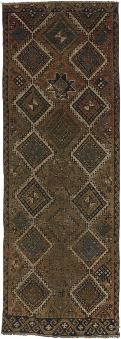 Vintage Turkish Hand-Knotted Rug - 3' 8" x 10' 7" (44" x 127")