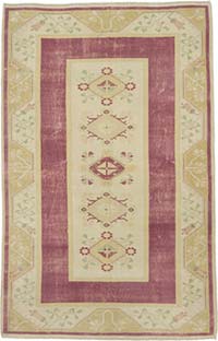 Vintage Turkish Hand-Knotted Rug - 157 cm x 242 cm