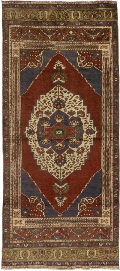 Vintage Turkish Hand-Knotted Rug - 4' 4" x 9' 10" (52" x 118")