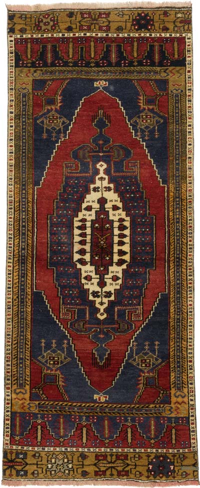 Vintage Turkish Hand-Knotted Rug - 2' 10" x 6' 9" (34" x 81")