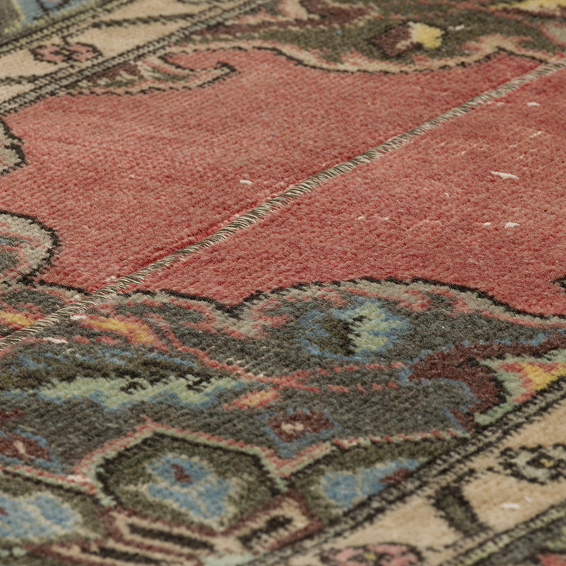 Pasillo Vintage Turco Anudado a Mano - 64 cm x 374 cm - K0090783