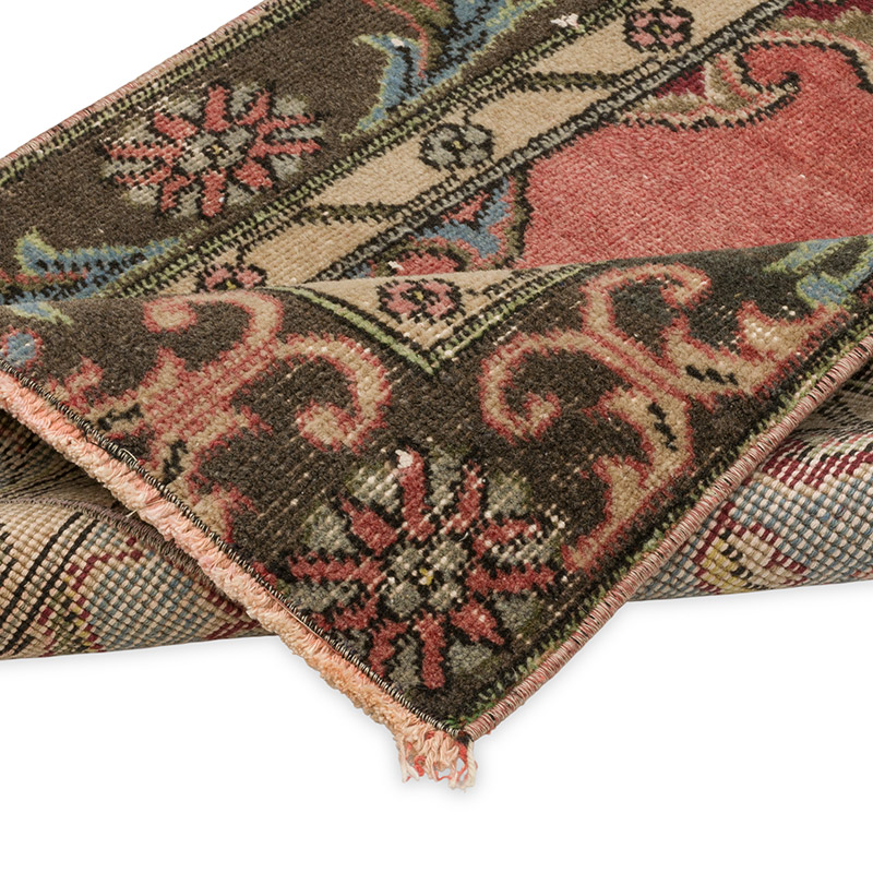 Pasillo Vintage Turco Anudado a Mano - 64 cm x 374 cm - K0090783
