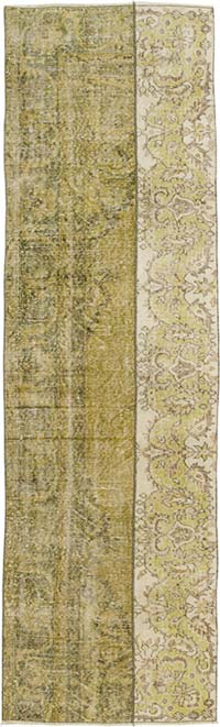 Over-dyed Vintage Hand-Knotted Turkish Runner - 2' 9" x 9' 3" (33" x 111")