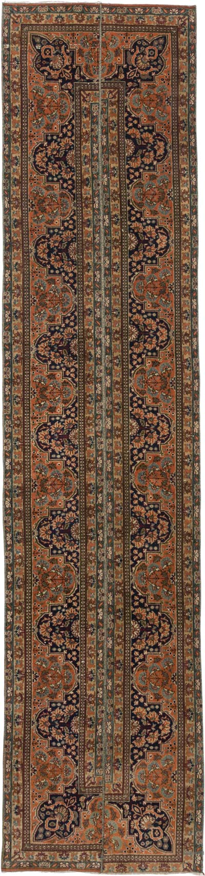 Vintage Turkish Hand-Knotted Runner - 2' 8" x 11' 5" (32" x 137")