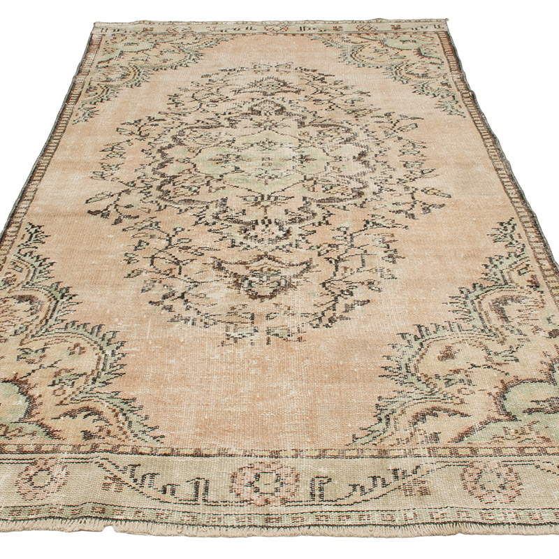 Alfombra Vintage Turca Anudada a Mano - 132 cm x 270 cm - K0090791