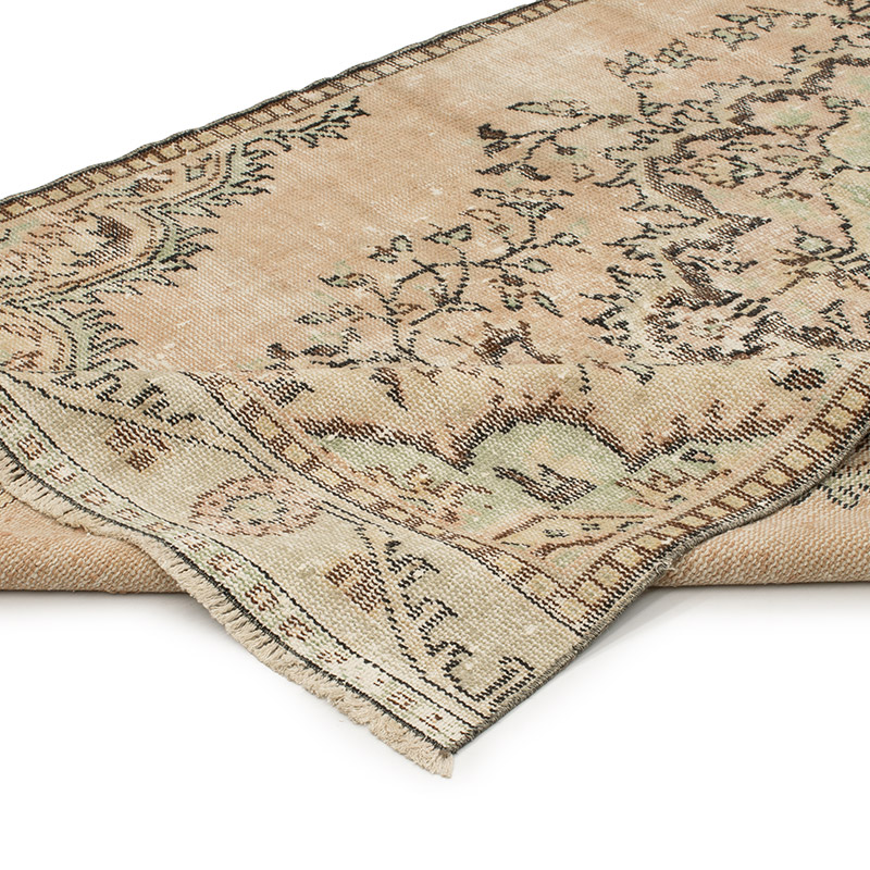 Alfombra Vintage Turca Anudada a Mano - 132 cm x 270 cm - K0090791