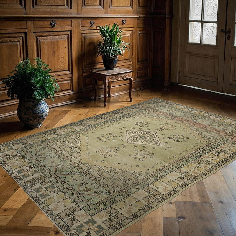 Vintage Turkish Hand-Knotted Rug - 5' 8" x 7' 11" (68" x 95") - K0090795