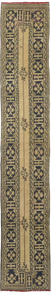 Vintage Turkish Hand-Knotted Runner - 2' 2" x 12' 1" (26" x 145")