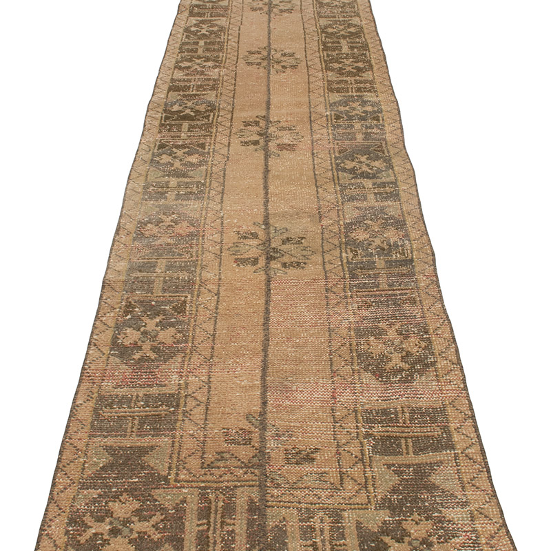 Vintage Turkish Hand-Knotted Runner - 2' 4" x 11' 4" (28" x 136") - K0090801