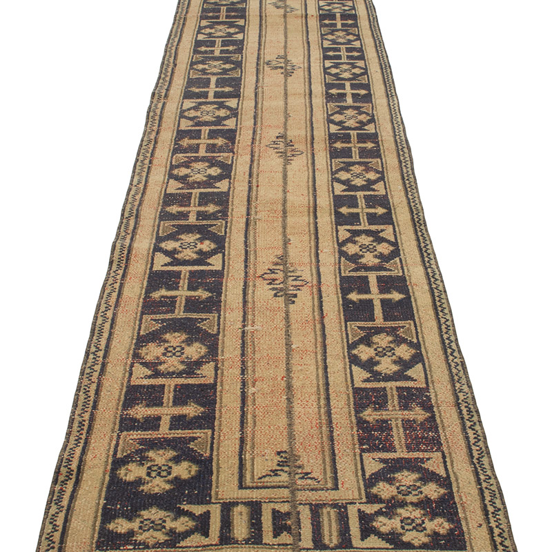 Vintage Turkish Hand-Knotted Runner - 2' 4" x 11' 4" (28" x 136") - K0090802