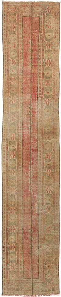 Vintage Turkish Hand-Knotted Runner - 2' 2" x 10' 8" (26" x 128")