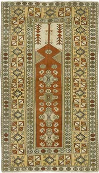 Alfombra Vintage Turca Anudada a Mano - 121 cm x 209 cm