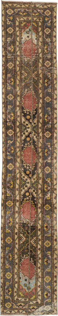 Vintage Turkish Hand-Knotted Runner - 2' 3" x 12' 3" (27" x 147")