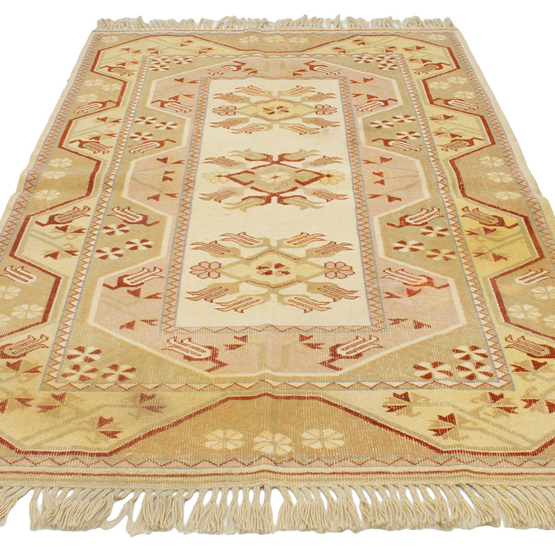 Alfombra Vintage Turca Anudada a Mano - 120 cm x 203 cm - K0090819