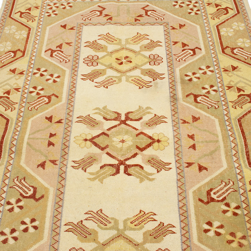 Alfombra Vintage Turca Anudada a Mano - 120 cm x 203 cm - K0090819