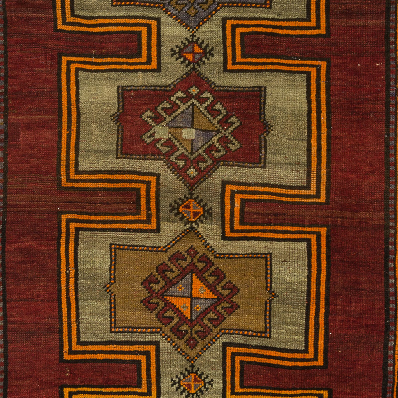 Alfombra Vintage Turca Anudada a Mano - 122 cm x 212 cm - K0090821
