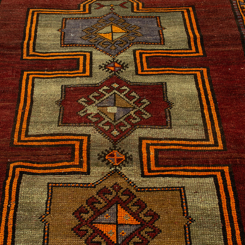 Alfombra Vintage Turca Anudada a Mano - 122 cm x 212 cm - K0090821