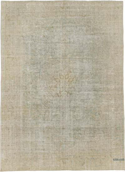 Boyalı El Dokuma Vintage Halı - 134 cm x 182 cm