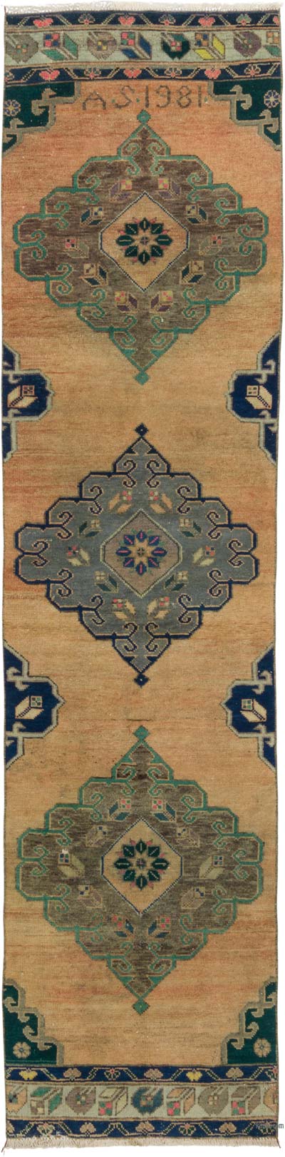 Vintage Turkish Hand-Knotted Runner - 2' 4" x 9' 8" (28" x 116")