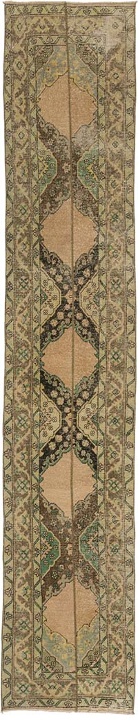 Vintage Turkish Hand-Knotted Runner - 2' 6" x 13' 1" (30" x 157")